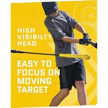 SKLZ Hurricane Batting Swing Trainer for Baseball & Softball - Durable Swing Arm - 4 Power Band System - High-Visibility, Anti-Dent Target Ball Head - Screw-in Base Legs, Metal Stakes & Carry Bag