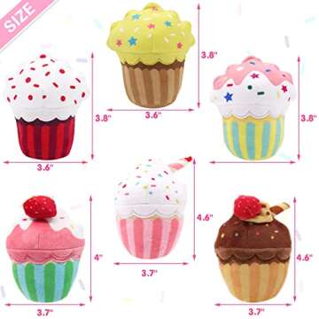 CiyvoLyeen 6 PCS Cupcake Catnip Toys Cupcake Cat Toys Cute Kitten Toys Interactive Cat Chew Bite Supplies Catnip Toy for Cat Gift Cat Lovers