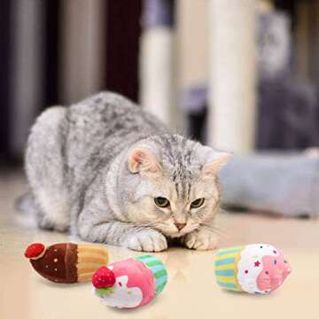 CiyvoLyeen 6 PCS Cupcake Catnip Toys Cupcake Cat Toys Cute Kitten Toys Interactive Cat Chew Bite Supplies Catnip Toy for Cat Gift Cat Lovers