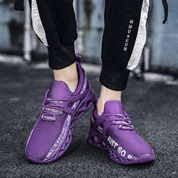 Breathable Athletic Walking Shoes for Men & Women Purple