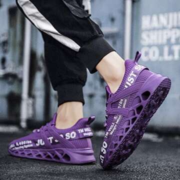 Breathable Athletic Walking Shoes for Men & Women Purple