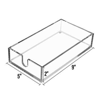 Acrylic Napkin Holder - Clear Modern Design, Acrylic Hand Towel Holder for Bathroom, Kitchen, Acryli...