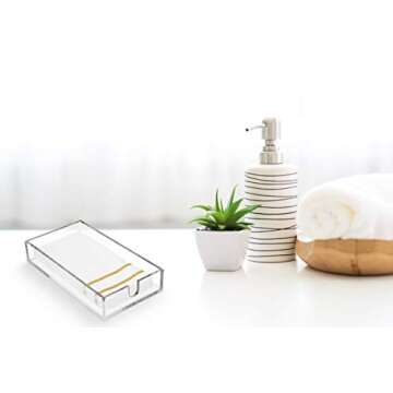 Acrylic Napkin Holder - Clear Modern Design, Acrylic Hand Towel Holder for Bathroom, Kitchen, Acrylic Tray Perfect for Disposable Paper Hand Towels & Bathroom Accessories.