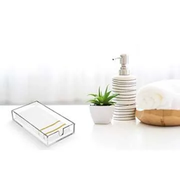 Acrylic Napkin Holder - Clear Modern Design, Acrylic Hand Towel Holder for Bathroom, Kitchen, Acrylic Tray Perfect for Disposable Paper Hand Towels & Bathroom Accessories.