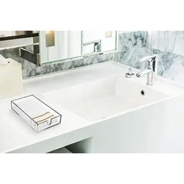 Acrylic Napkin Holder - Clear Modern Design, Acrylic Hand Towel Holder for Bathroom, Kitchen, Acrylic Tray Perfect for Disposable Paper Hand Towels & Bathroom Accessories.
