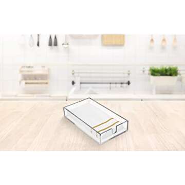 Acrylic Napkin Holder - Clear Modern Design, Acrylic Hand Towel Holder for Bathroom, Kitchen, Acrylic Tray Perfect for Disposable Paper Hand Towels & Bathroom Accessories.