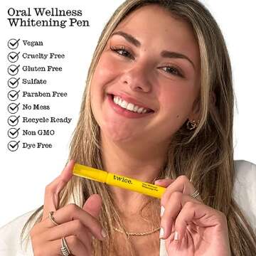Twice Oral Wellness Extra Strength Tooth Whitening Pen - Gentle, Sensitive Teeth Whitening Pens Prof...