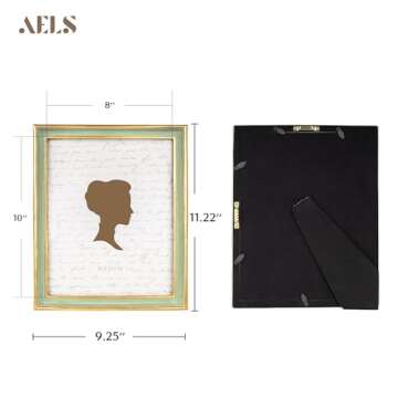 AELS 8x10 Inch Vintage Picture Frame, Elegant Antique Photo Frames with Glass Front, Photo Display, ...