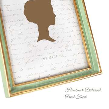 AELS 8x10 Inch Vintage Picture Frame, Elegant Antique Photo Frames with Glass Front, Photo Display, Tabletop Wall Hanging, Gift Ideas, Sage Green with Gold Trim