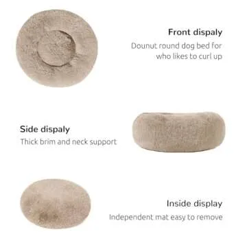 HACHIKITTY Dog Beds Calming Donut Cuddler for Pets