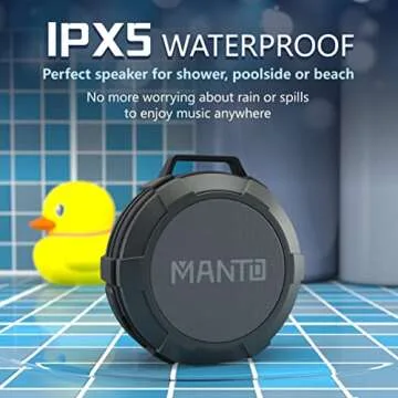MANTO Cuckoo Portable Bluetooth Speaker, IPX5 Waterproof Wireless Speaker with Stereo Sound, 12H Pla...