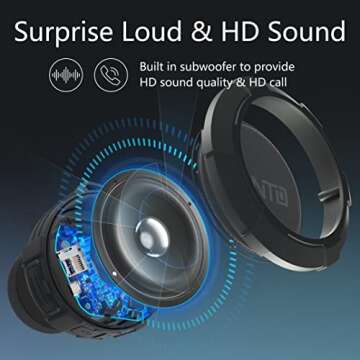 MANTO Cuckoo Portable Bluetooth Speaker, IPX5 Waterproof Wireless Speaker with Stereo Sound, 12H Playtime, Micro SD Support for Shower, Outdoor, Camping, Hiking