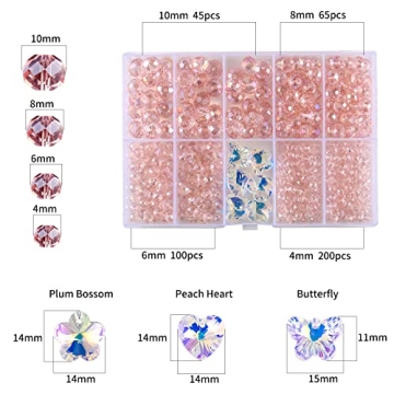 FZH Briolette Glass Bead Kit 410Pcs for Jewelry Making