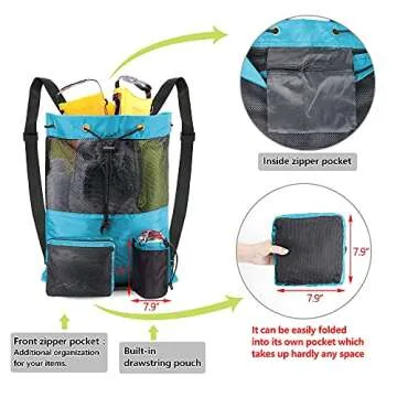 BeeGreen Teal Beach Bag for Sports and Outdoor Adventure