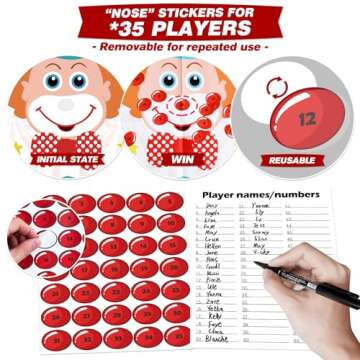 Pin The Nose on The Clown Circus Party Game Supplies