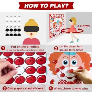 Pin The Nose on The Clown Circus Party Game Supplies