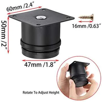 OwnMy 4PCS Adjustable Stainless Steel Furniture Legs