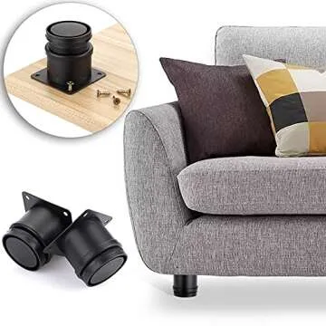 OwnMy 4PCS Adjustable Stainless Steel Furniture Legs