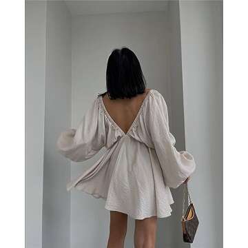 Stylish LOFAAC Women’s Deep V Neck Mini Dress for Parties