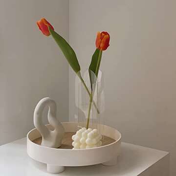 Yalzone Modern Acrylic Vase Geometric Flower Arch Shape Unique Desktop Decoration Plant Floral Container for Home Office Wedding Centerpieces Decor 3.15 x 9.45’’ (Transparent), W024