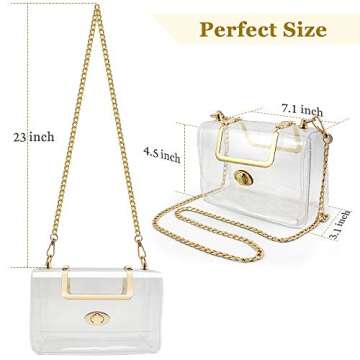 COROMAY Clear Purse for Women, Clear Crossbody Bag, Clear Stadium Purse Handbags
