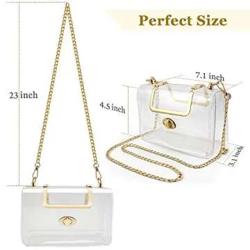 COROMAY Clear Purse for Women, Clear Crossbody Bag, Clear Stadium Purse Handbags