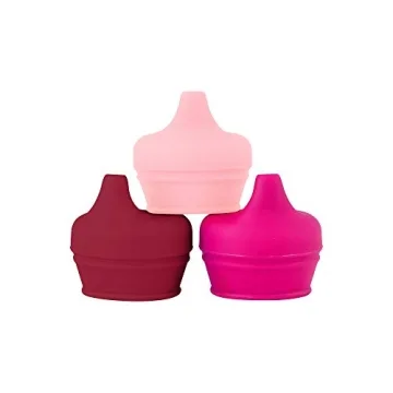 Boon Snug Silicone Sippy Cup Lids - Transform Cups to Sippy Cups, 3 Count