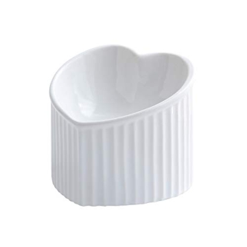 White Ceramic Raised Cat Bowls for Comfortable Feeding
