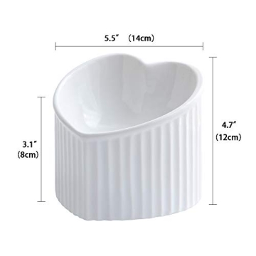 White Ceramic Raised Cat Bowls for Comfortable Feeding