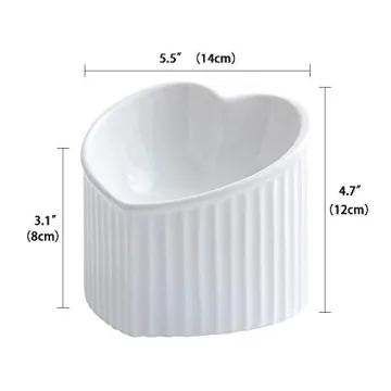 White Ceramic Raised Cat Bowls for Comfortable Feeding