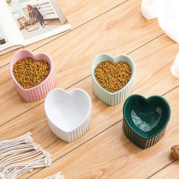 White Ceramic Raised Cat Bowls for Comfortable Feeding