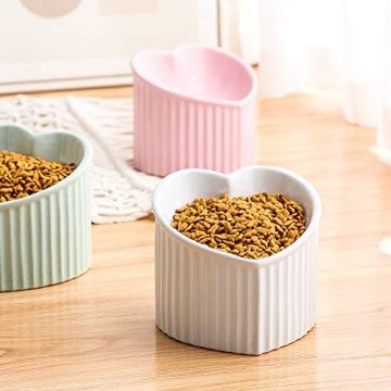 White Ceramic Raised Cat Bowls for Comfortable Feeding