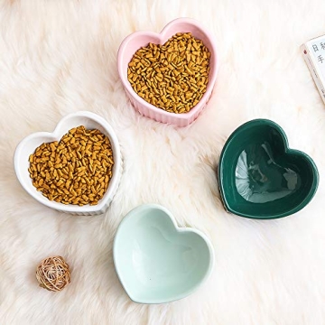 White Ceramic Raised Cat Bowls for Comfortable Feeding