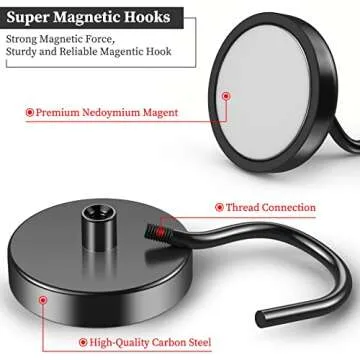 Grtard Heavy Duty Magnetic Hooks - 110 lbs Support
