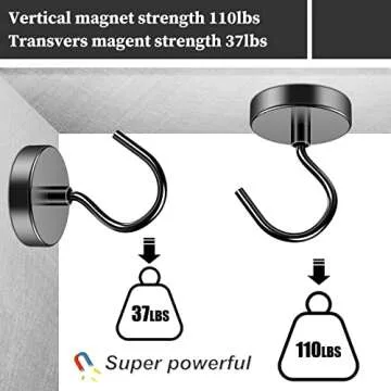Grtard Heavy Duty Magnetic Hooks - 110 lbs Support