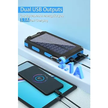 WONGKUO Solar Power Bank 36800mAh Waterproof Charger