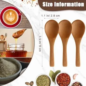 Boao 50 Pcs Small Wooden Spoons for Crafts and Cooking