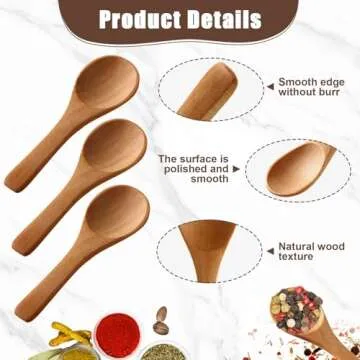 Boao 50 Pcs Small Wooden Spoons for Crafts and Cooking