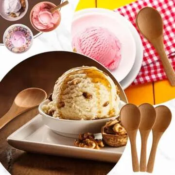 Boao 50 Pcs Small Wooden Spoons for Crafts and Cooking