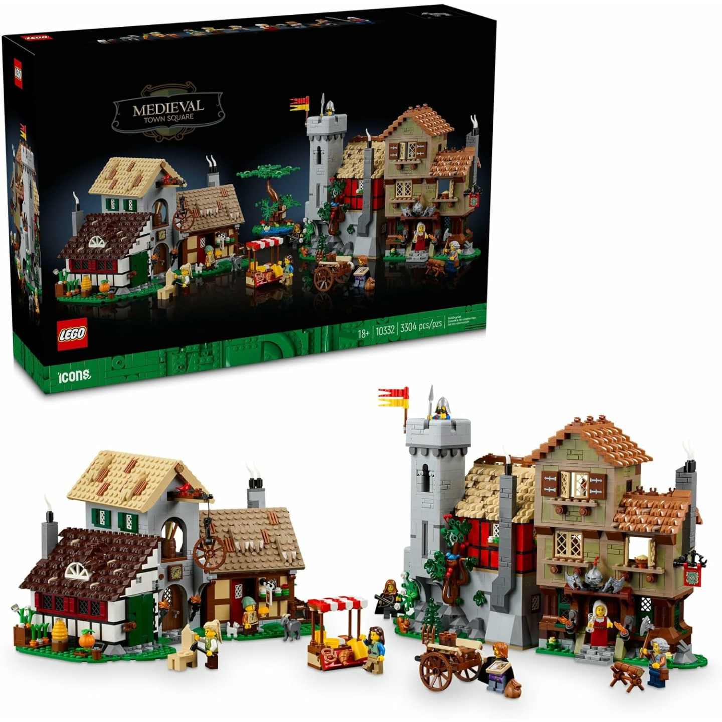 Medieval Town Square LEGO Set with 8 Minifigures