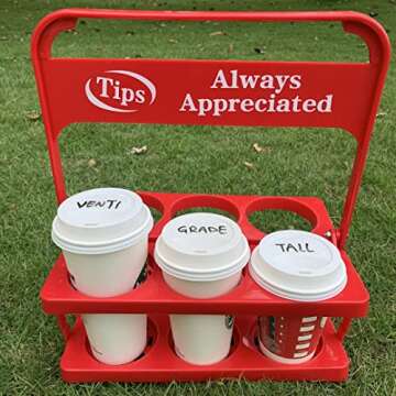 MC&SA Foldable Plastic Beverage Carrier for Grubhub Ubereats Doordash Postmates Drivers