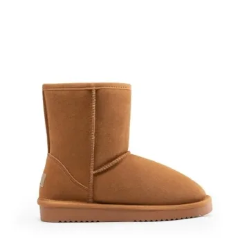 DREAM PAIRS Women's Mid Calf Winter Snow Boots FuzzyClassic Mid Boot,Size 8,Chesnut