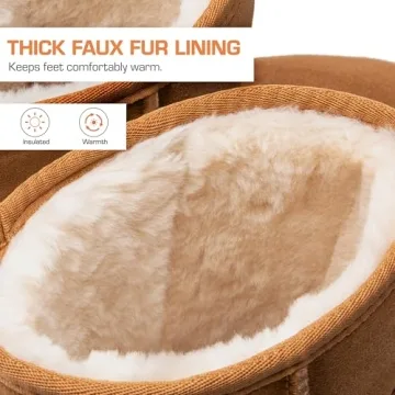 DREAM PAIRS Women's Mid Calf Winter Snow Boots FuzzyClassic Mid Boot,Size 8,Chesnut