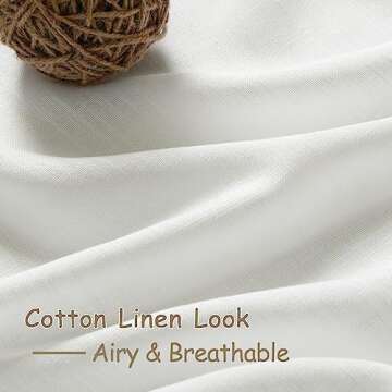 Linen Off White Curtains 120 inch Extra Long for Living Room Back Tab Light Filtering Semi Sheer Drapes Modern Farmhouse Coastal Decor Cotton Textured Curtain for Floor to Ceiling Window 10 FT