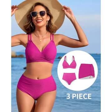 Charmo High Waisted Bikini Skirt Set for Women