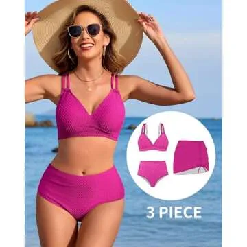 Charmo High Waisted Bikini Skirt Set for Women
