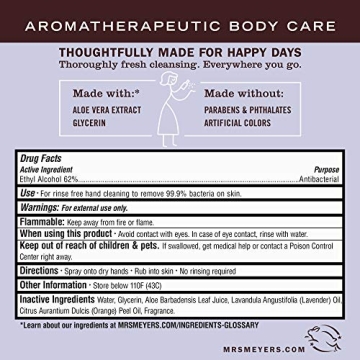 MRS. MEYER'S Lavender Antibacterial Hand Sanitizer Spray 2oz