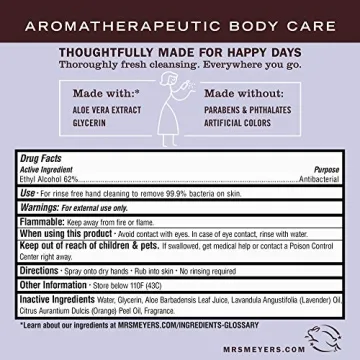 MRS. MEYER'S Lavender Antibacterial Hand Sanitizer Spray 2oz