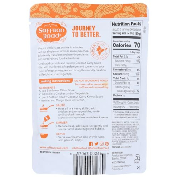 Saffron Road Coconut Curry Simmer Sauce - Gluten Free