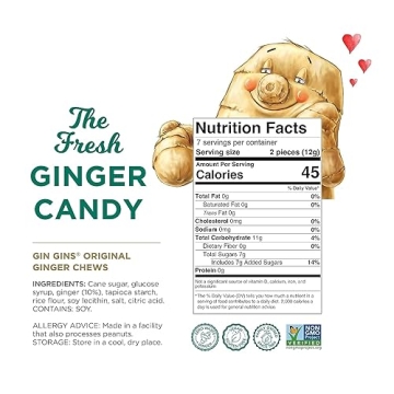 GIN GINS Original Ginger Chews – Natural Digestion Aid